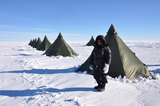 Me in front of a tent. They were not yet assigned.