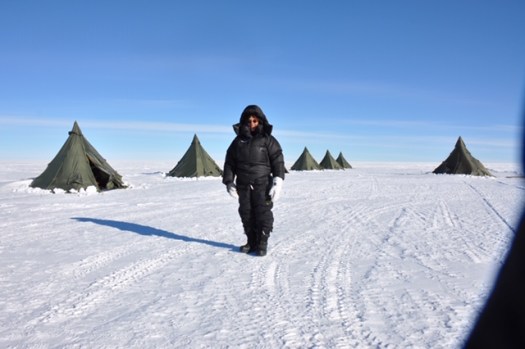 Our tent is to the right of me.