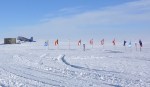 The 12 flags representing the countries that signed the 1961 treaty to keep Antarctica free for science only.