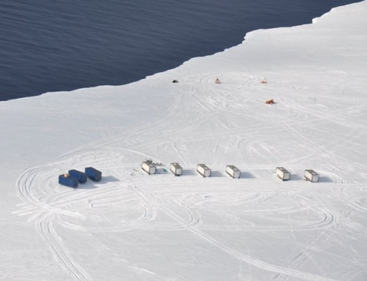 Gas and oil storage on the ice shelf.