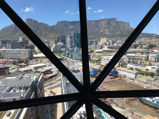 View of Table Mountain from the top of The Silo Hotel