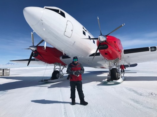 Mark in front of the Basler 67