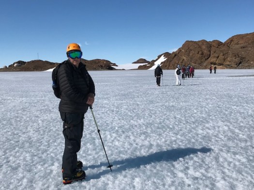 Mark cramping through the snow and ice.