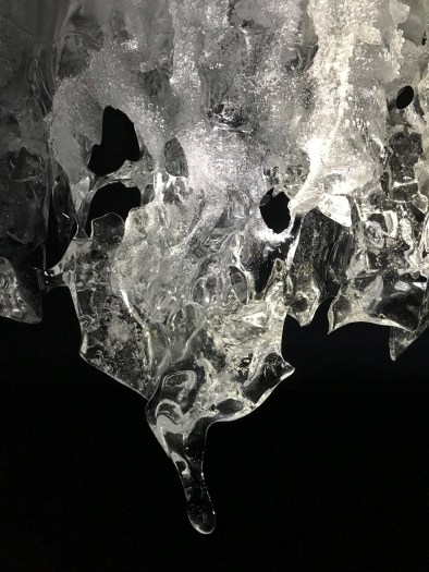 Clear ice crystal formation.