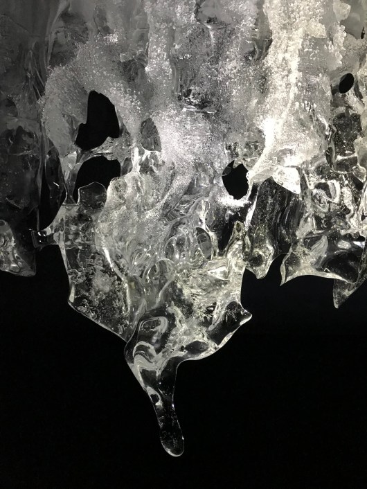 Clear ice crystal formation.