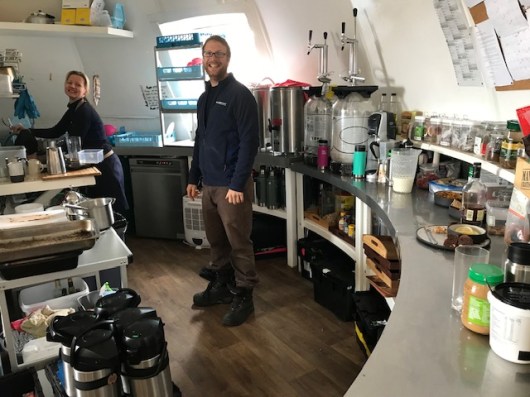 Chef Antony and assistant Yolanda in their kitchec