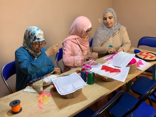 An embroidery training class