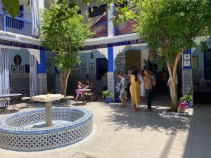 The synagogue courtyard.