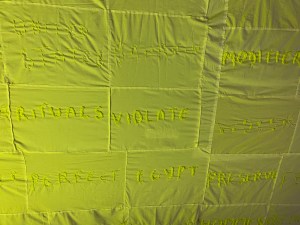 The collective sound of One Thousand voices, reports on the magnitude of the practice and questions where women are heading globally is heard alongside a room full of embroidered words by South Senegalese women who are reformed-cutters asking forgiveness. This is a very intense, yet artful, exhibit in the museum.