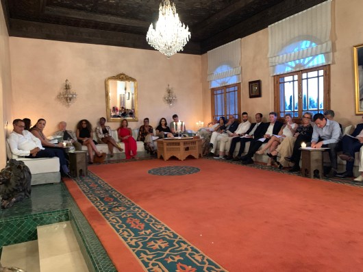 One side of the traditional living room.