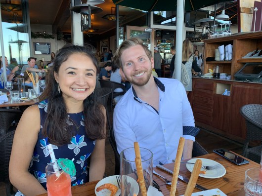 Zuby and Kim with us at Gar Woods. 