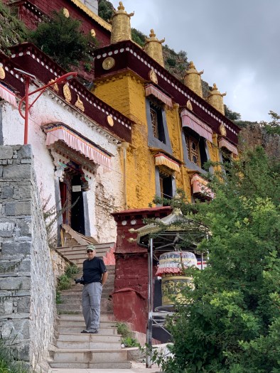 Mark heading up to the next set of caves.