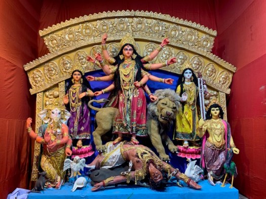 Durga set inside the Lotus.