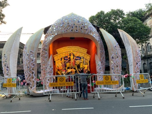 Lotus flower opening to Durga